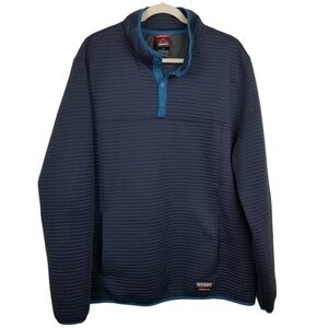 Gerry Men's Blue Ottoman Lightweight Pullover 1/4 Zip with Snaps Men's Size 2X